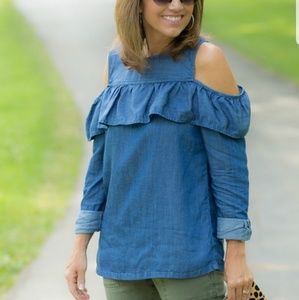 LOFT chambray blouse